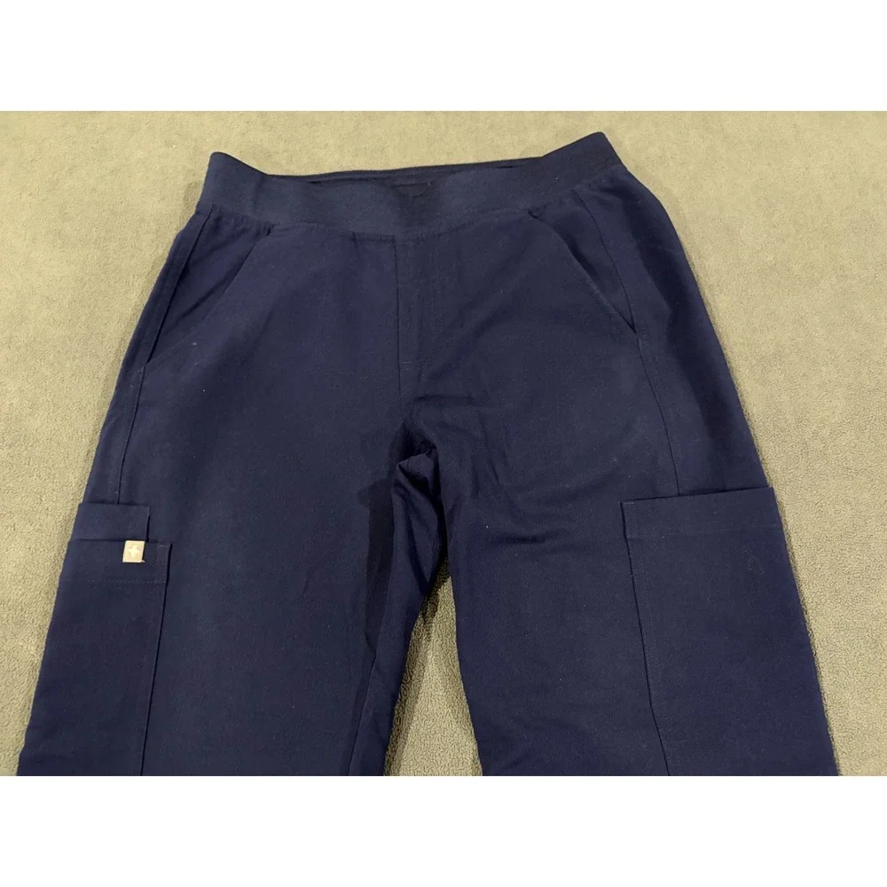 FIGS Technical Collection Cargo Scrub Pants Mens XS/S Purple Logo Elastic Waist